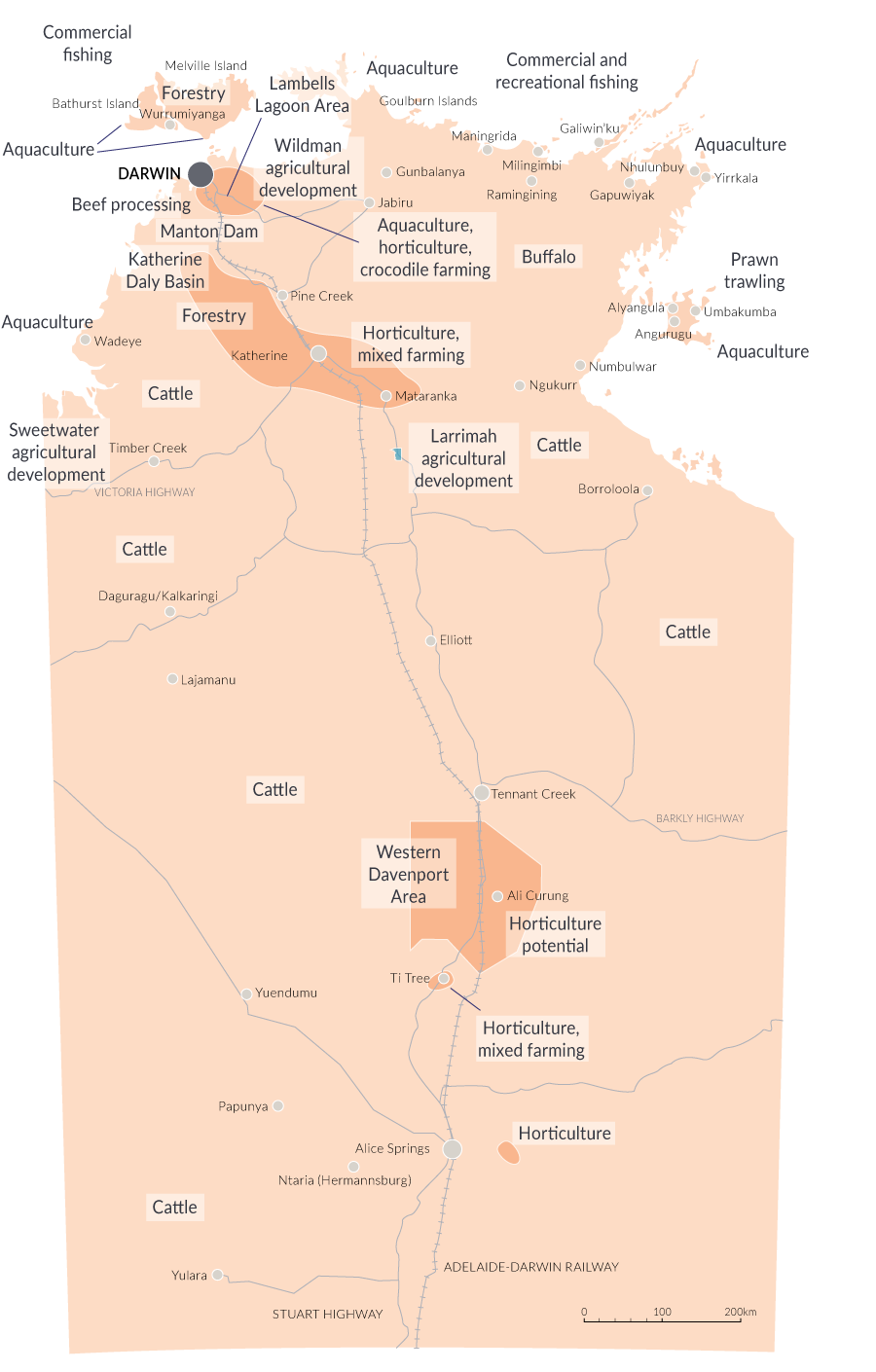 Map 4: Territory agriculture, forestry and fishing